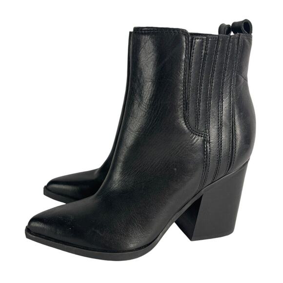 Marc Fisher LTD Women's OSHAY Pointed Toe Black Leather Bootie‎ Size: 4.5M NWOB - Picture 1 of 9